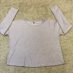 Beyond Yoga Gray Long Sleeve Crew Neck T-Shirt